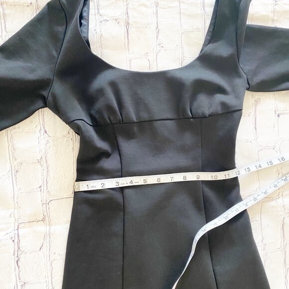 Diane Von Furstenberg Black Brianne Pencil 3/4 Sleeve Scoop Neck & Back Dress 2 - Picture 11 of 16